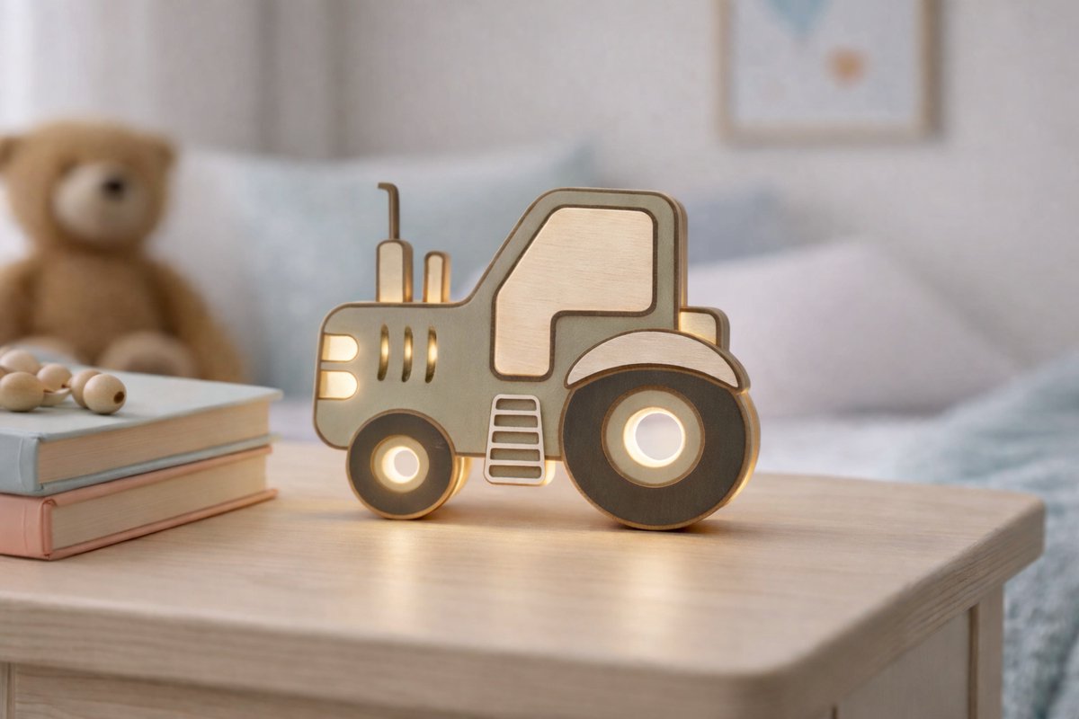 StudioLoes - DIY – Nachtlamp trekkertje – Knutselset Nachtlampje Kinderen – Schilderen – Knutselen Voor Kinderen - Verf je eigen Nachtlampje - Inclusief Verf, Penselen, lijm