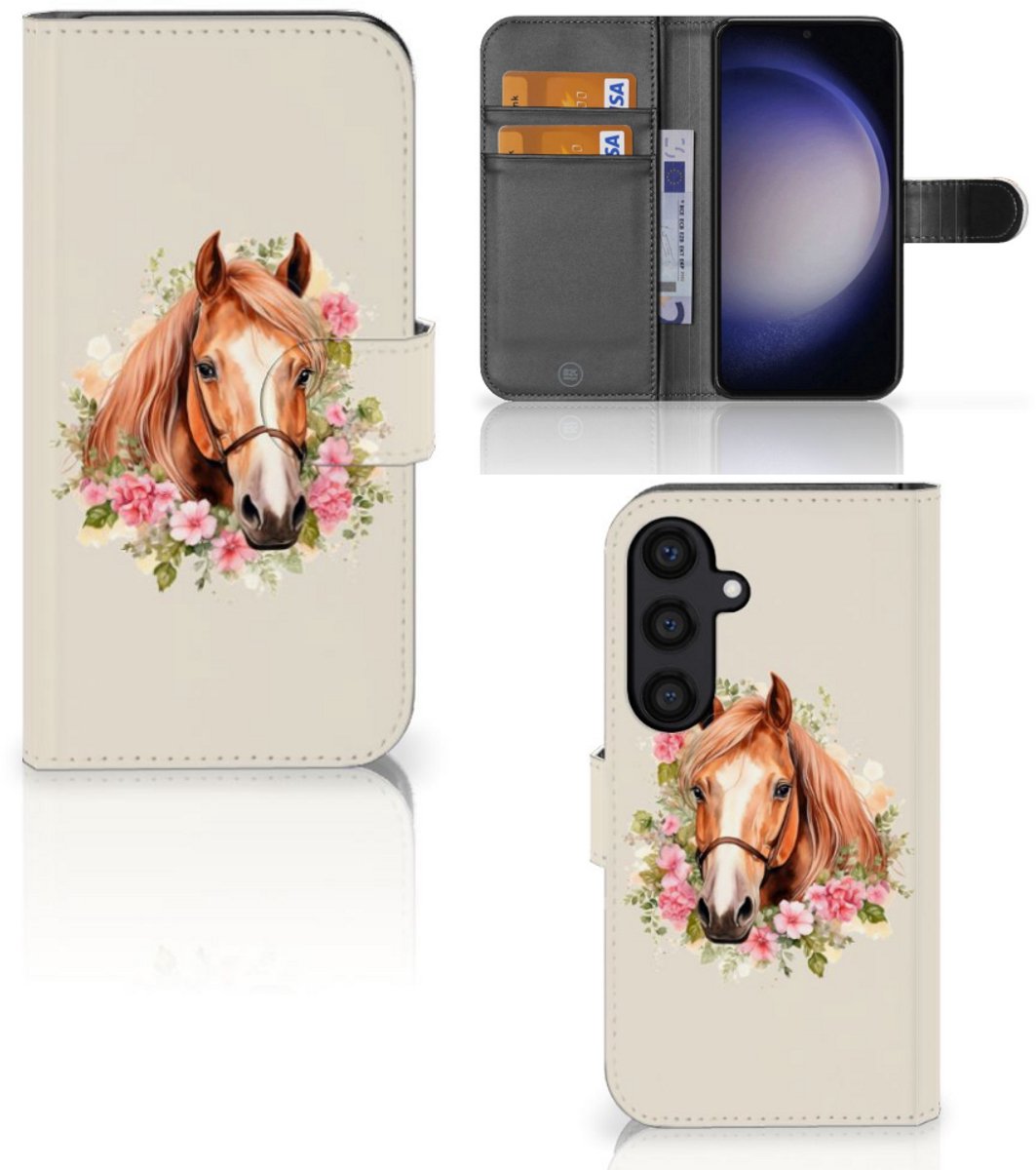 Book Case voor Telefoonhoesje met Pasjes voor Samsung Galaxy S24 Paard