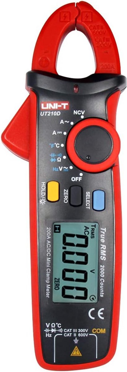 Digitale Multimeter met Automatisch Bereik en Temperatuurmeting - AC/DC Stroommeter, Weerstand, Capaciteit en Frequentiemeting