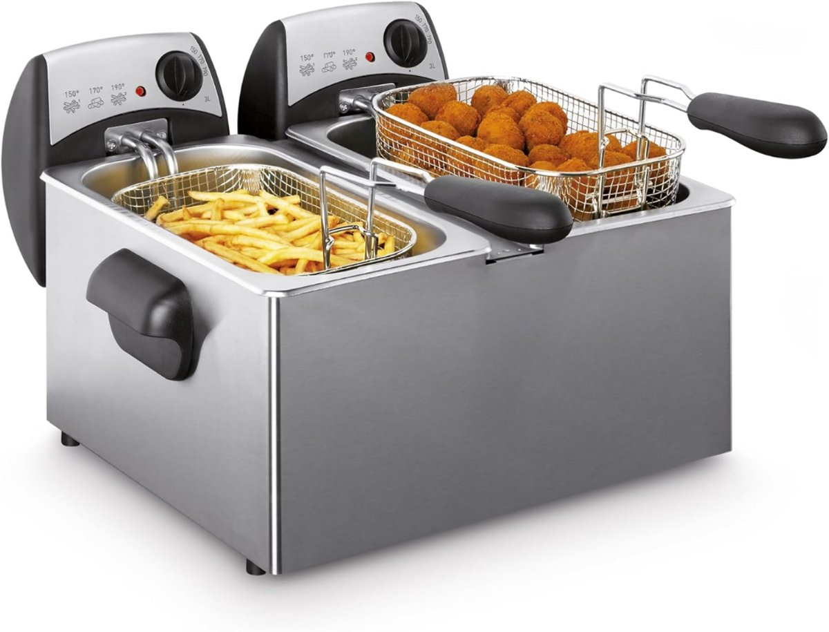 Core® Frituurpan dubbel - Frituurpan - Zilver - 41cm x 42cm x 28cm