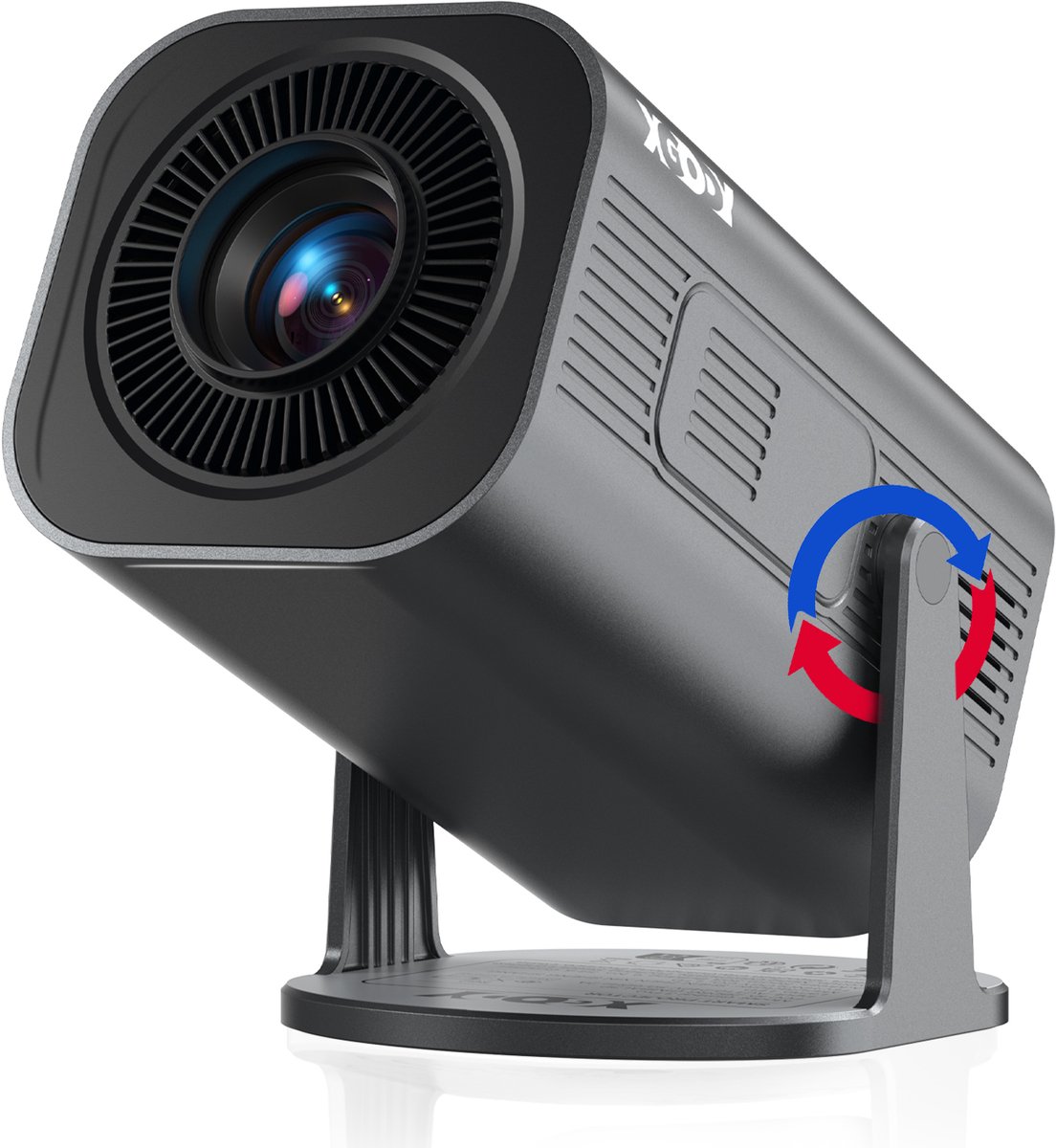 XGODY Gimbal 3 Pro Mini Beamer - Alles-in-één Smart TV Projector - 2026 model - Android 11.0 - WiFi 6 & Bluetooth 5.4 - 4k ondersteuning - Beamer - Inclusief Hdmi kabel - Home Cinema - Grijs