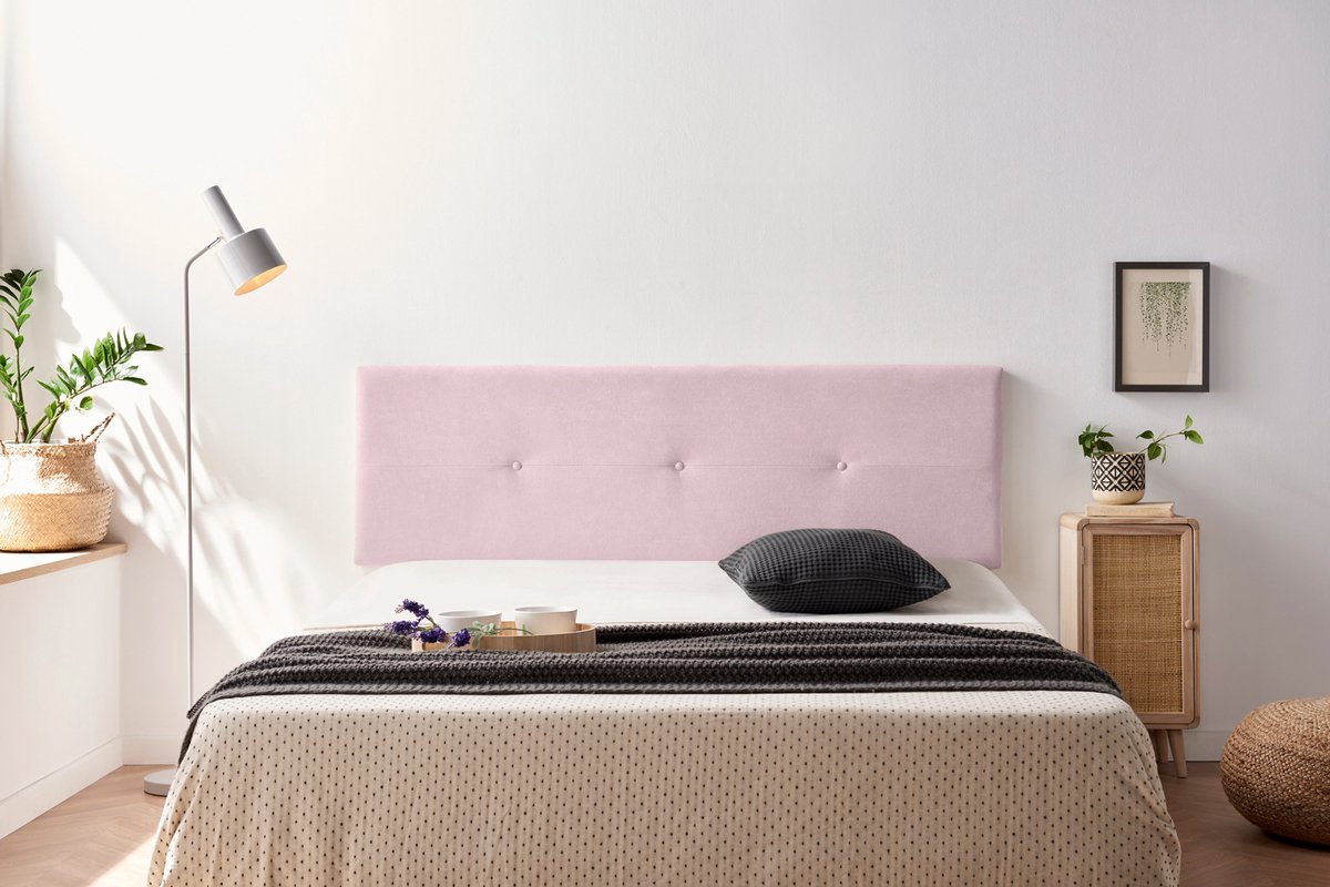 Moonia Gestoffeerd Hoofdbord - Slaapkamer Accessoire - Lichtroze - Duurzaam en Eenvoudig - Vlekbestendig Aqualinè