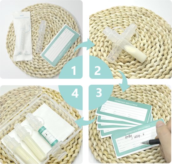 TSD goods - Colostrum Collector - 6 Stuks verpakking - Colostrum Spuitjes - Verzamelen, Bewaren en Voeden van Colostrum / Moedermelk - Herbruikbaar - inclusief ragger en notitielabels van Merkloos — afbeelding 2