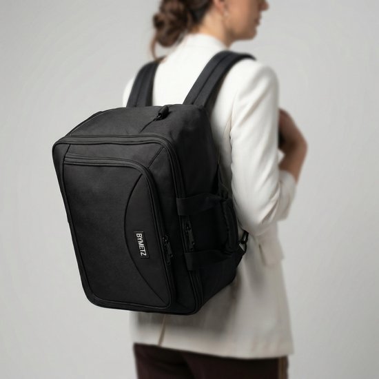 40x30x20 Reistas, Rugzak & Handtas – 3-WAY Handbagage Underseater – Transavia & Ryanair – ByMetz® – Zwart