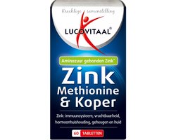Lucovitaal Zink Methionine & Koper Voedingssupplement - 60 tabletten