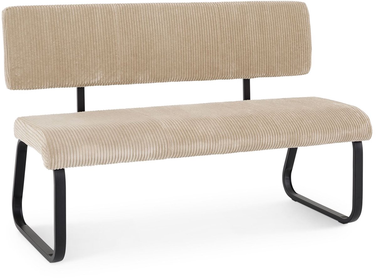 Eetkamerbank MATESE van corduroy – beige