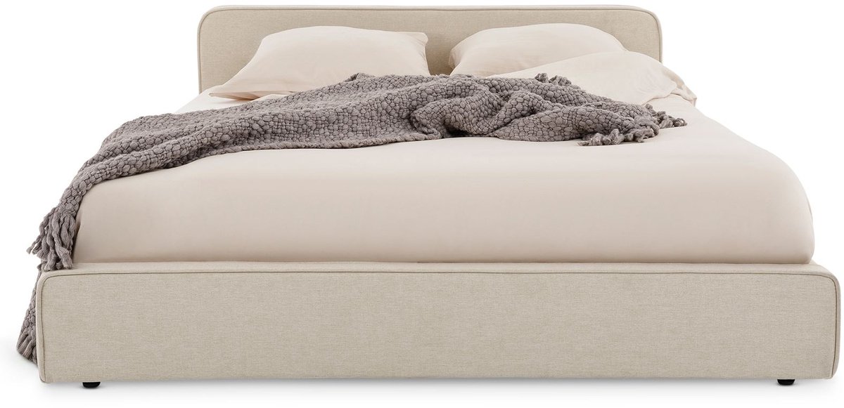 Gestoffeerd bed MARINI 140x200 cm met lattenbodem – beige