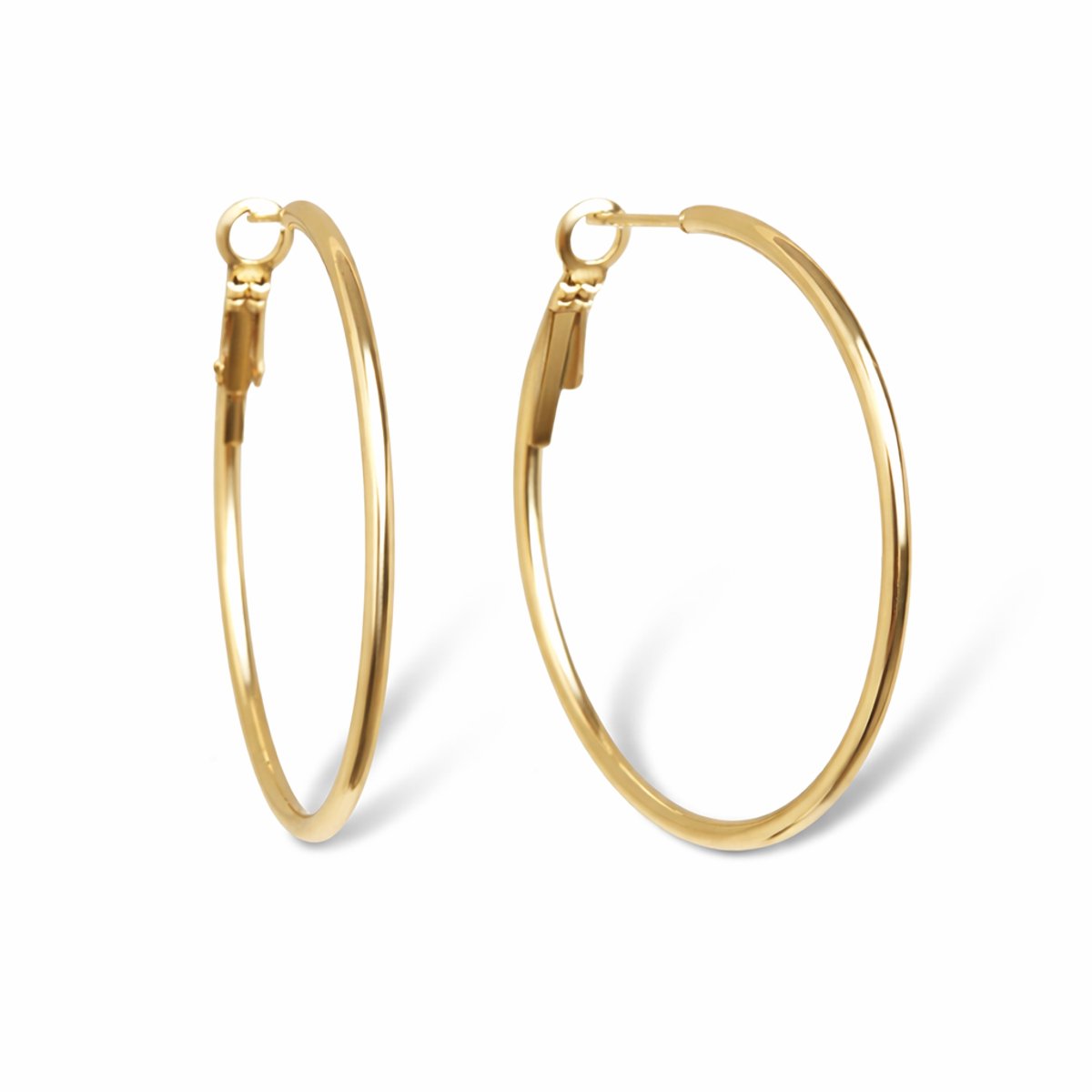 Amberz Oorringen dames 60mm - Oorringen hoops - Gold plated - Stainless steel