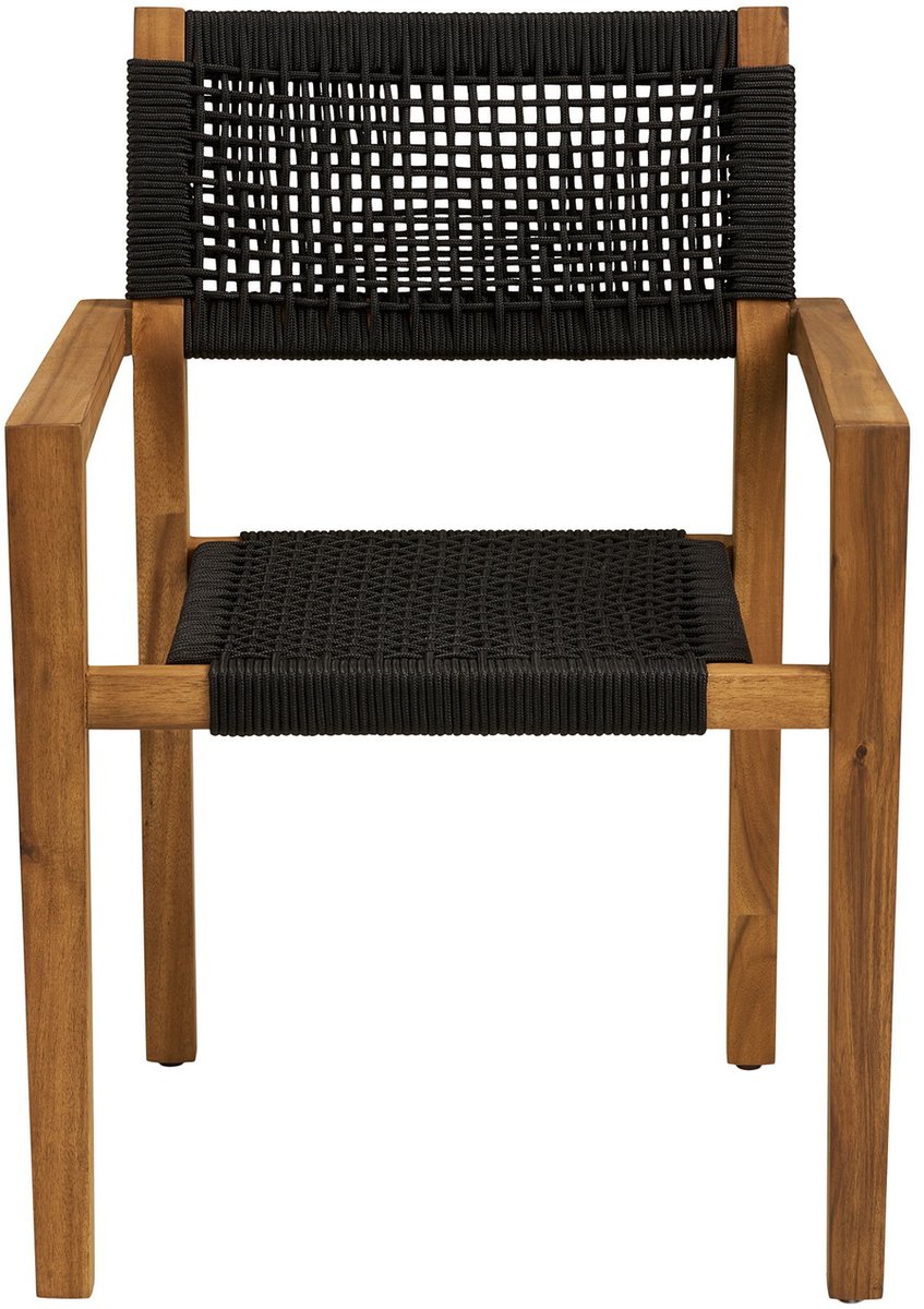 House Nordic Tuinstoel Anzio - Zwart/Naturel - Set van 2