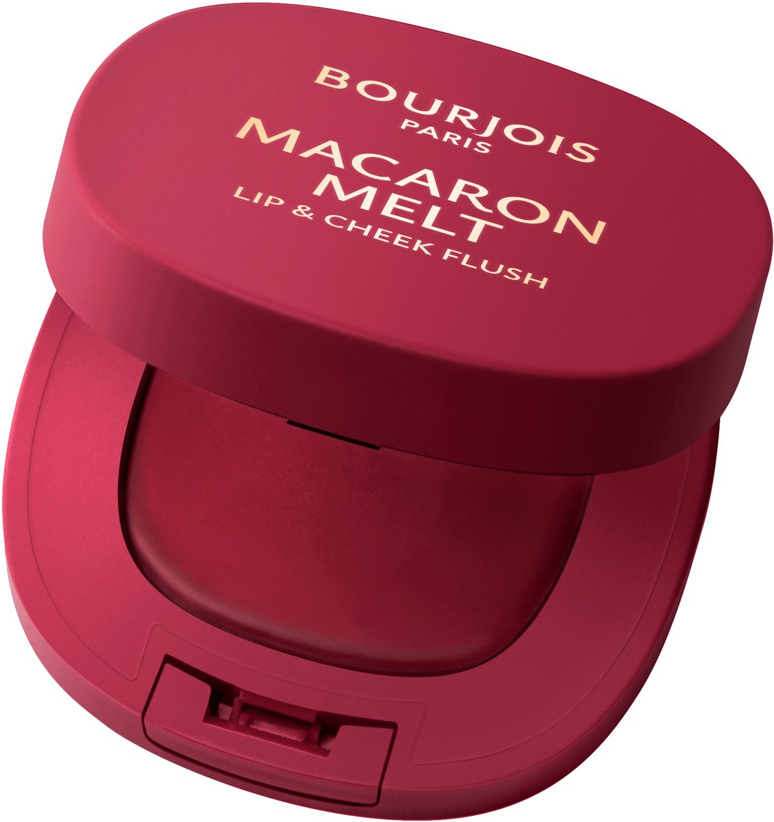 Bourjois Macaron Melt Lip & Cheek Flush, 5 Berry Smoothy, blush, veerkrachtige crèmetextuur die tot poeder transformeert, fluweelzachte, lichtgewicht formule, rijke kleur, vervagende finish, spiegeltje inbegrepen, 8 g