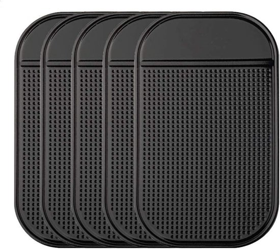 Antislipmatten voor het autodashboard - 5 stuks - Zelfklevende antislipmatten - Geschikt voor radardetectoren, mobiele telefoons, sleutels, glas, spiegels, metaal, gps-apparaten, munten, enz.