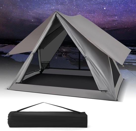KOMFOTTEU Campingtent waterdicht voor 2-3 personen, automatisch werptent, pop-up tent instanttent rugzaktent winddicht outdoor voor reizen, trektochten, kamperen, koepeltent familietent draagbaar met tas
