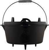 Dutch Oven 9Qt - 7,6 liter - The Windmill - 3-delig - Gietijzer Braadpan - Zwart