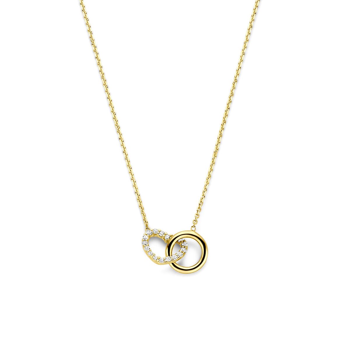 Collier hartje zirkonia 40 - 42 - 44 cm