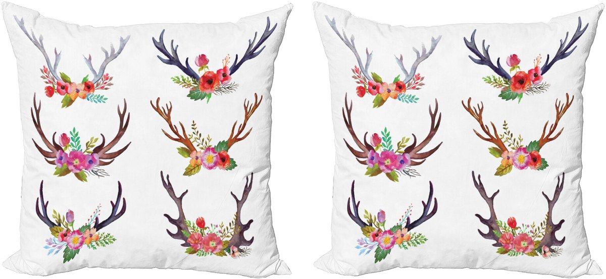 ABAKUHAUS Decoratieve kussenhoes met geweimotief, 2 stuks, modern accent, dubbelzijdige digitale print, 40x40 cm, meerkleurig