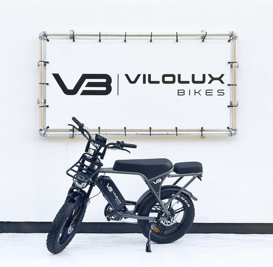 Vilolux® Fatbike electrisch - Fatbike C80 - GREY - Legaal - Achterzit - Voorrek - Rijklaar geleverd - Niet opvoerbare fatbike - 2 Jaar garantie - Hydraulische remmen - Alarm - Telefoontasje - NFC Key Full Color LCD Display van Merkloos — afbeelding 3