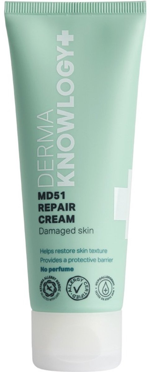 Dermaknowlogy+ - MD51 Repair Cream 75 ml - Herstellende Crème voor Geïrriteerde en Gebarsten Huid - Parfumvrij - AllergyCertified