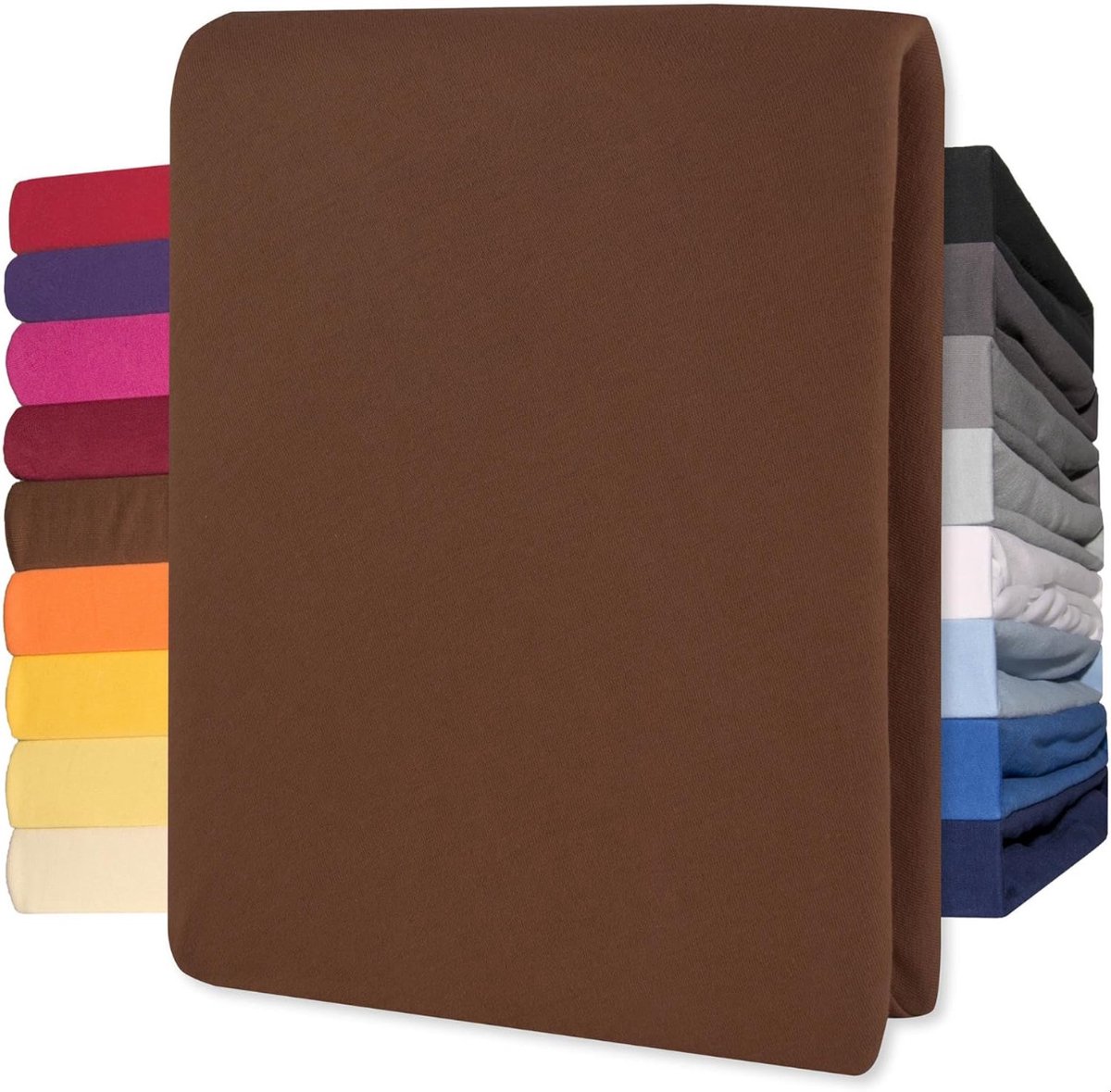 Lucina Ledikant Baby Hoeslaken Jersey Stretch - bruin 60x120cm - 70x140cm