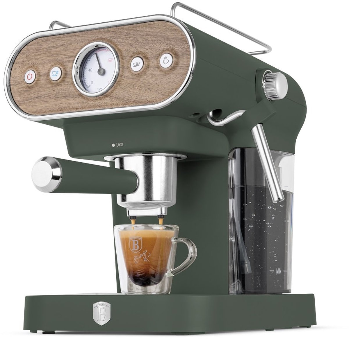 Berlingerhaus 9857 - 3 in 1 - Espresso - koffie - Senseo - Touchscreen - Machine - Matt Green collection