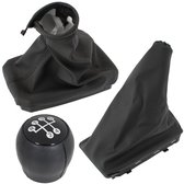 Modecar - Opel Corsa C Schakelknop Set - Zwart - Inclusief Beschermhoes - Handrem Ombouw