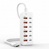 PureVolt 12 in 1 USB Desktop Oplaadstation - USB-C Multi-Poort Oplaadblok met PD 30W - Snellader voor Android & Mobiele Telefoons