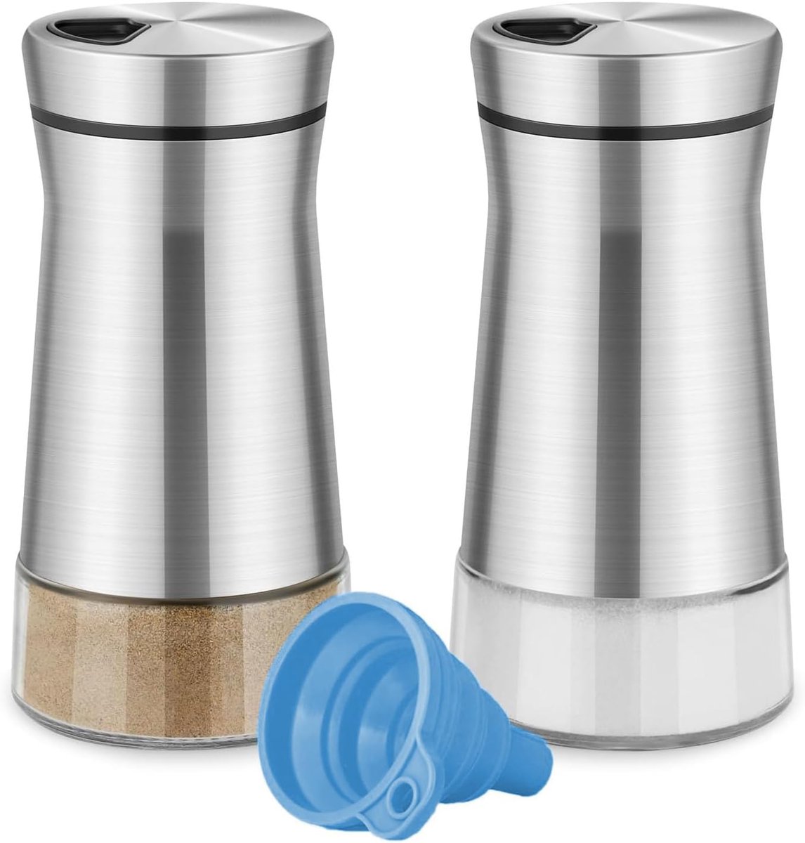 2 stuks Zout- en pepershakerset, zout- (zilver)
