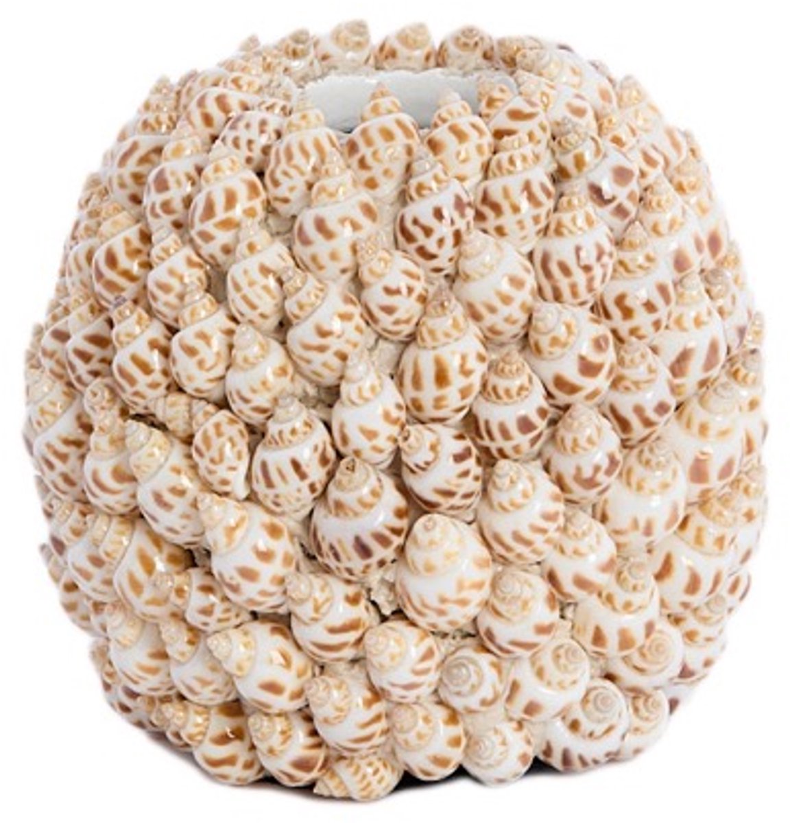 Vaas deco Ø13x12 cm SHELL crème+bruin