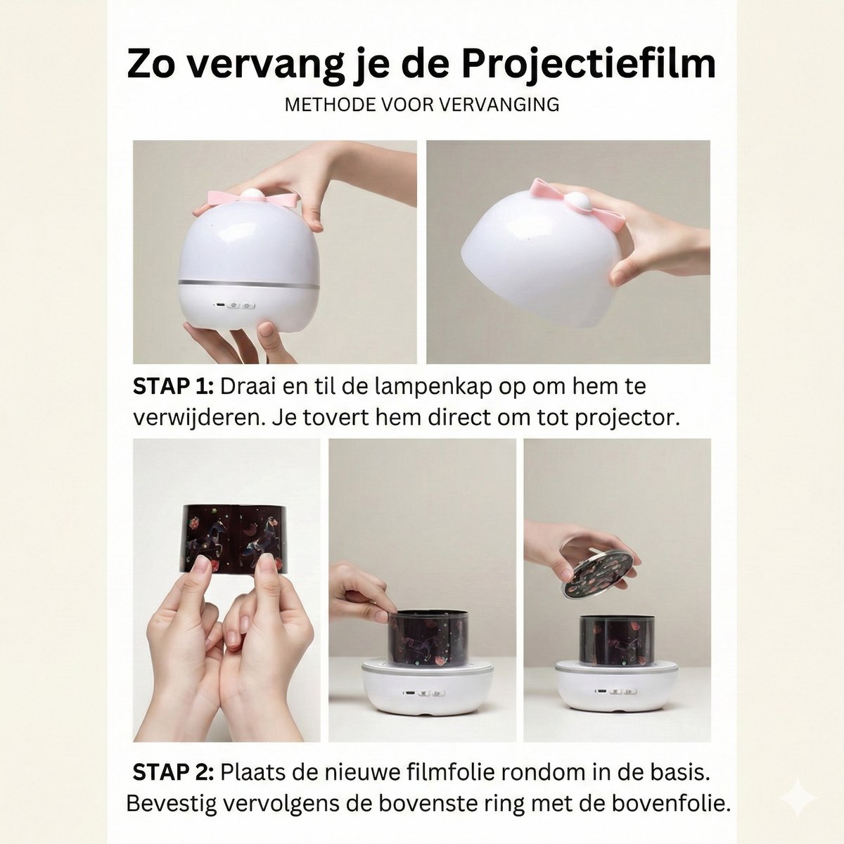Sercano Eenhoorn Sterrenhemel Projector - Ingebouwde 8 muziek - 6 Thema's - 360° Rotatie - Projectorlamp - Oplaadbaar - Cadeau voor kinder – foto 7