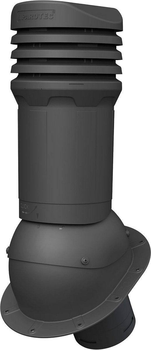 Afvoer voor plat dak 125 mm Antraciet - Ventilatiekap met trapeziumvormige vel