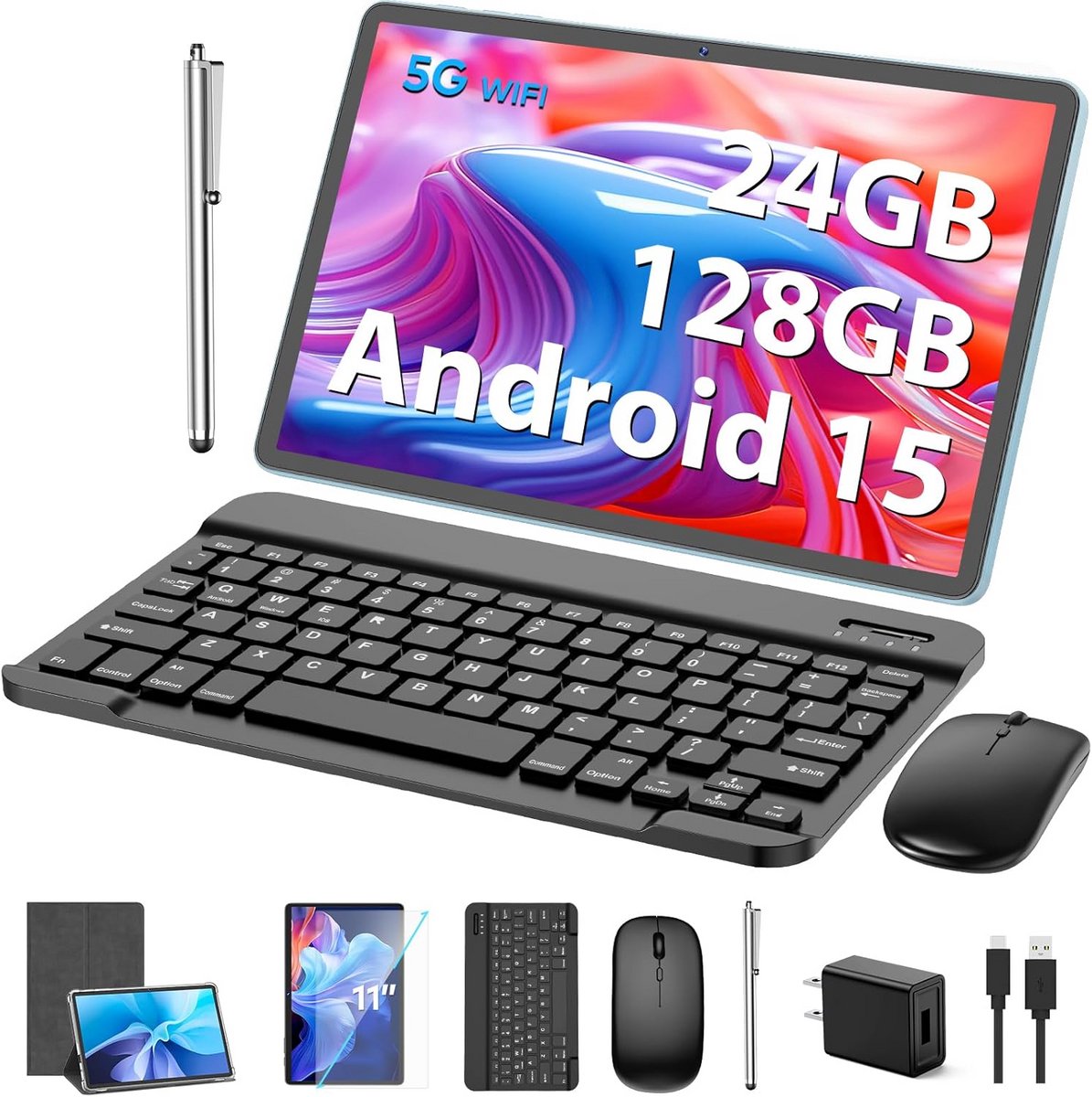 11 inch Android Tablet met Toetsenbord en Groot Geheugen