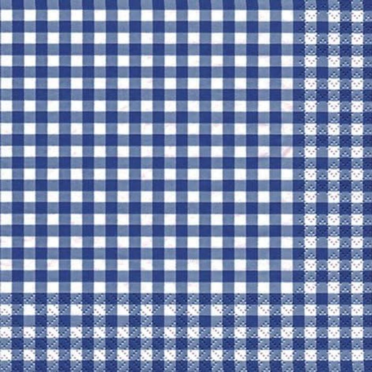 20 Papieren Servetten Geruit Donkerblauw 33x33 cm