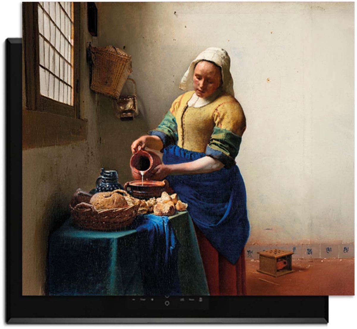 KitchenArt - Melkmeisje – Inductie Beschermer - 52x35 cm - Kookplaat Beschermer - Luxe Afdekplaat Inductieplaat - Anti-slip & Oprolbaar - Beschermmat Inductiekookplaat