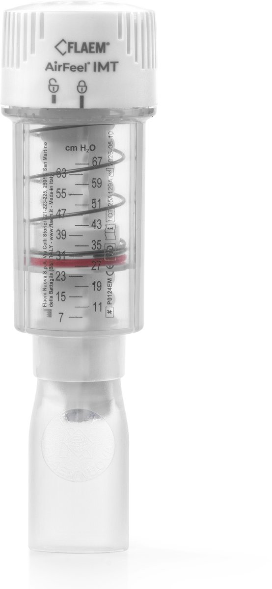 AirFeel IMT Ademhalingstrainer Instelbaar 6 tot 60 cmH2O Inspiratoire Spiertrainer Herbruikbaar Inclusief Neusclip