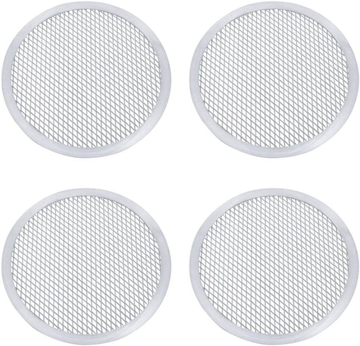 Set van 4 Aluminium Pizzaschermen Ø 30 cm voor Oven - Voor Extra Knapperige Bodem