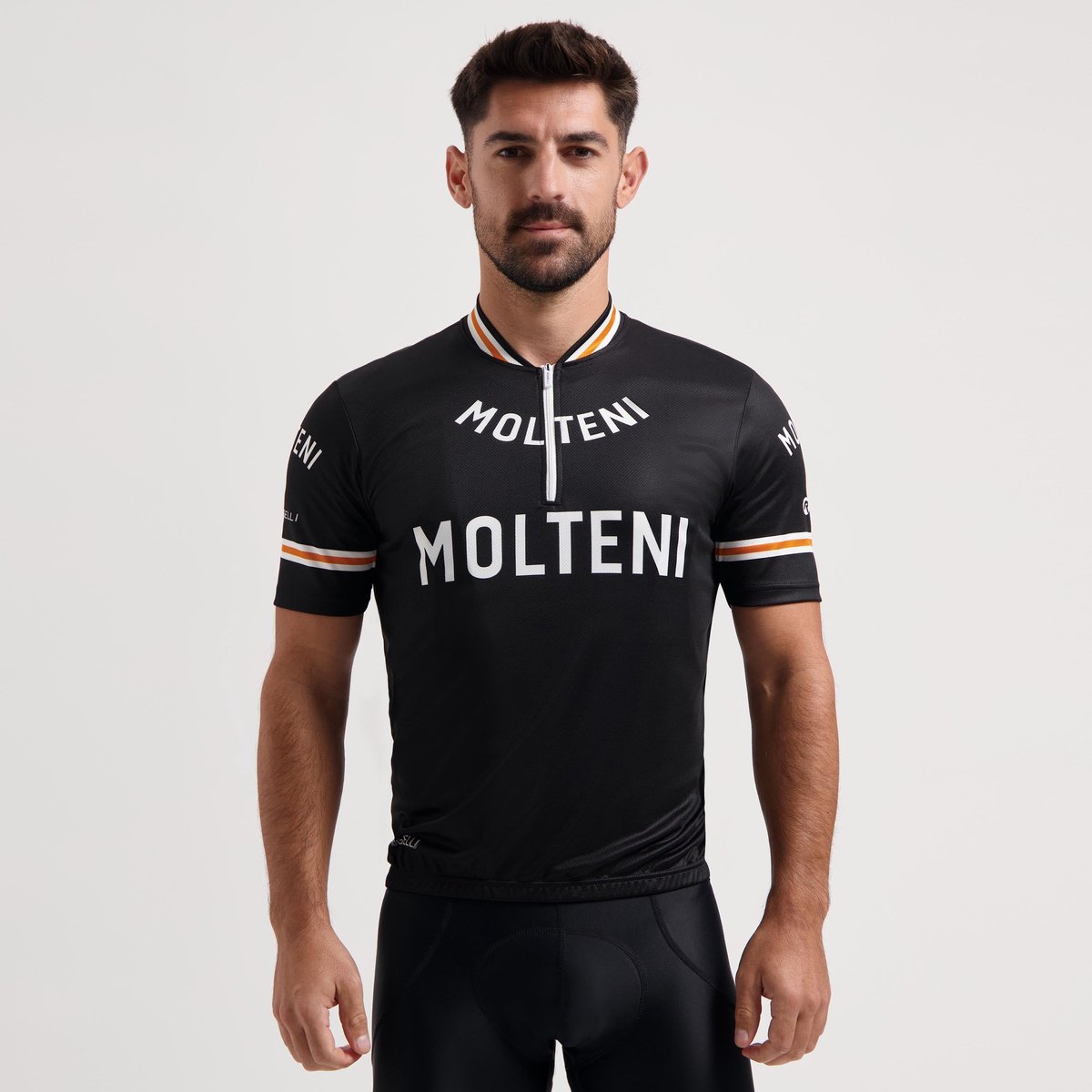 Rogelli Molteni Heren Fietsshirt - Korte Mouw - Lange Rits - Zwart