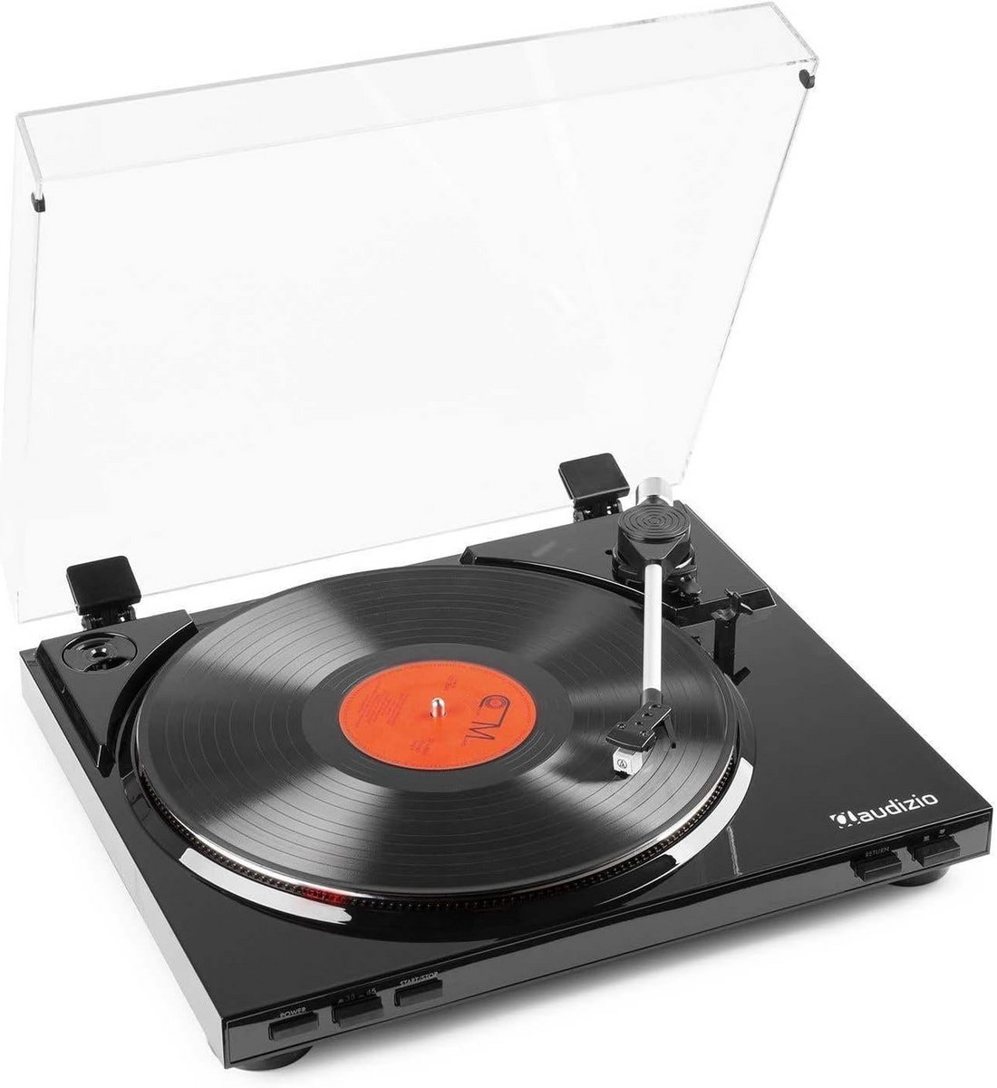 High-End Platenspeler met Audio-Technica Element en Automatische Terugkeer - Zwart