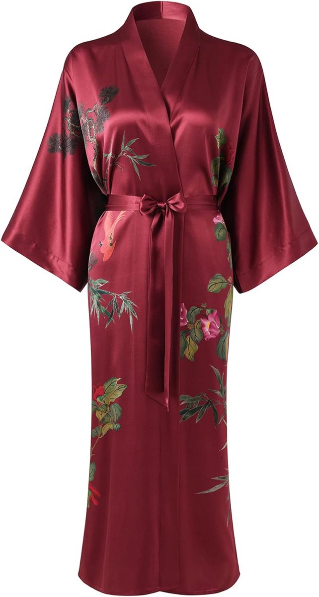 Luxe Dames Kimono Badjas van 100% Zijde voor Comfort en Stijl