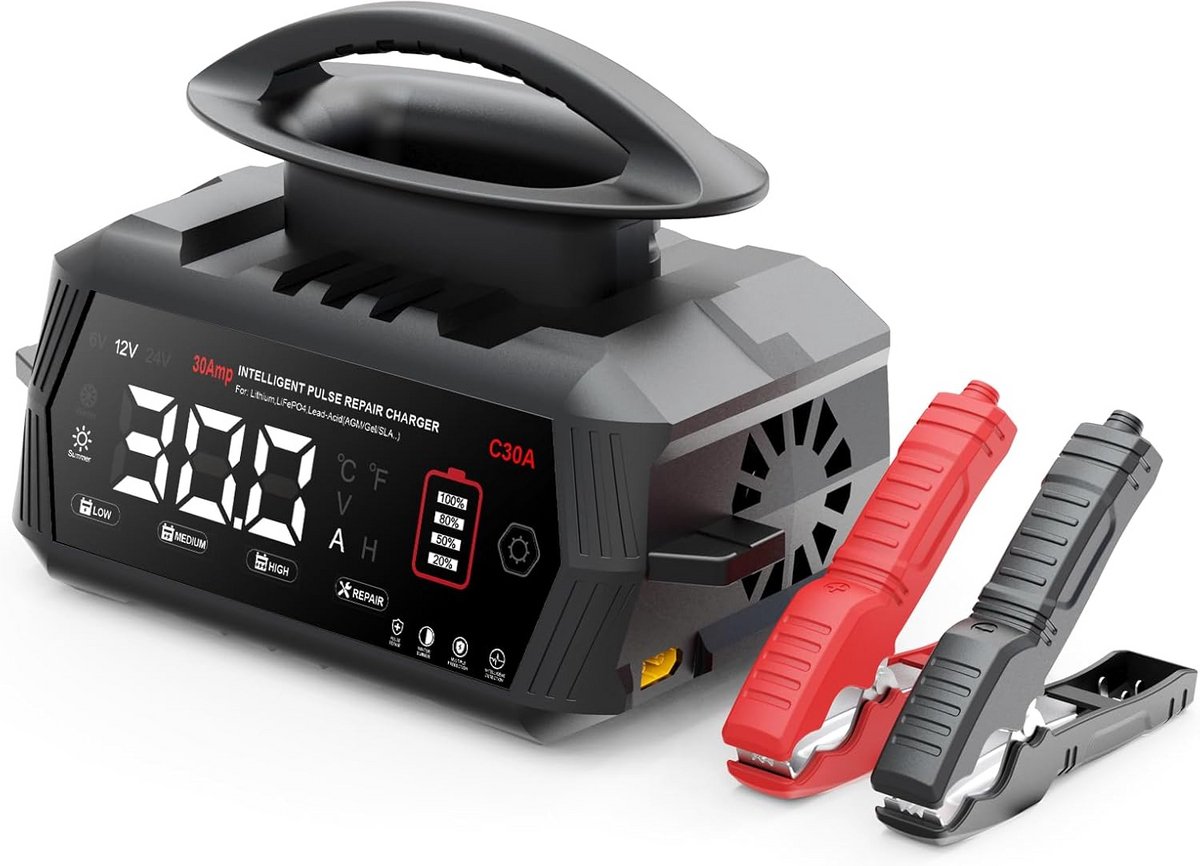 Intelligente Acculader 30A voor 6V/12V/24V Trucks, Schepen en Voertuigen met Lithium en Loodzuur Ondersteuning