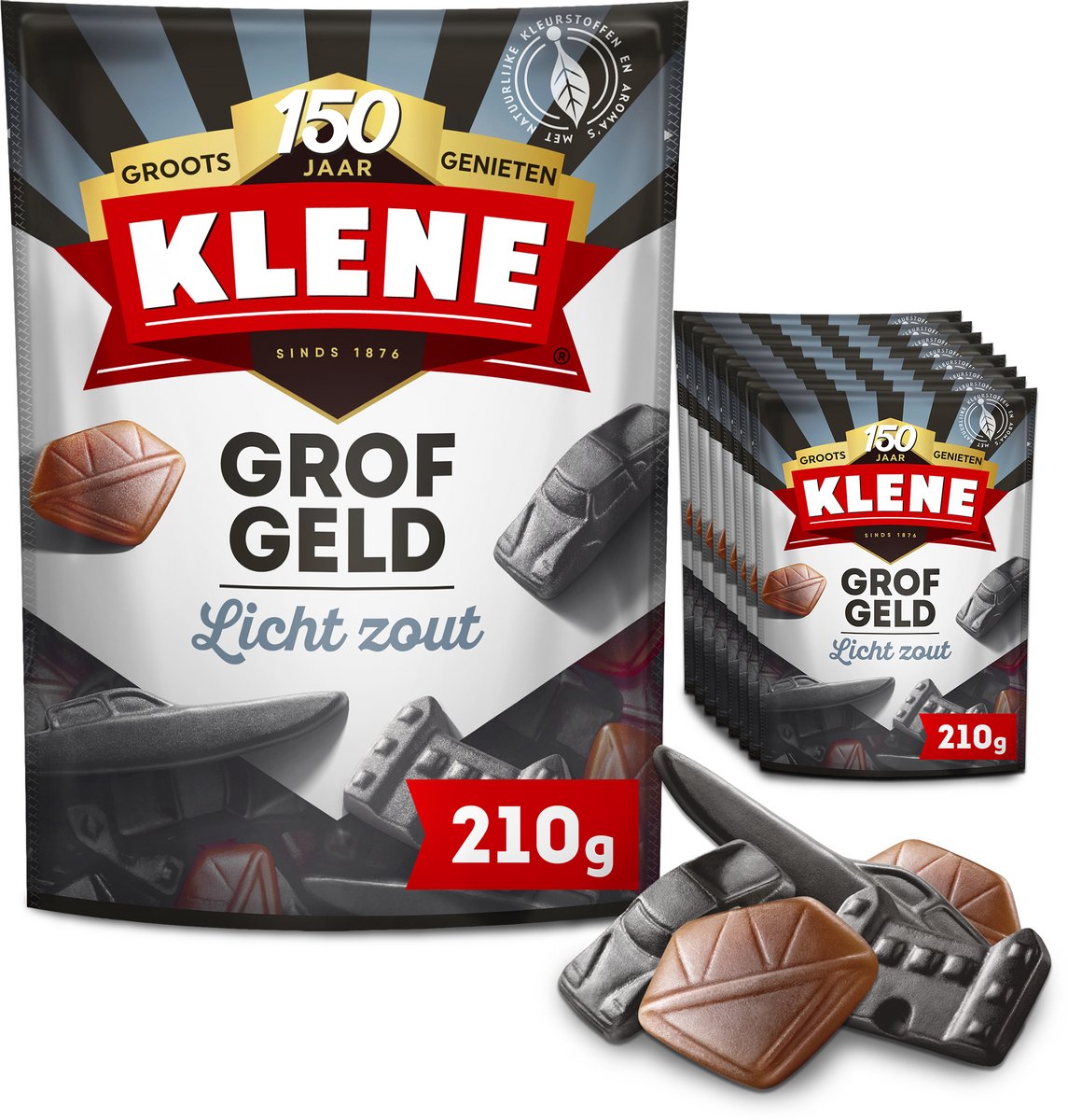 Klene Grofgeld - Drop - Licht Zout - 8x210g