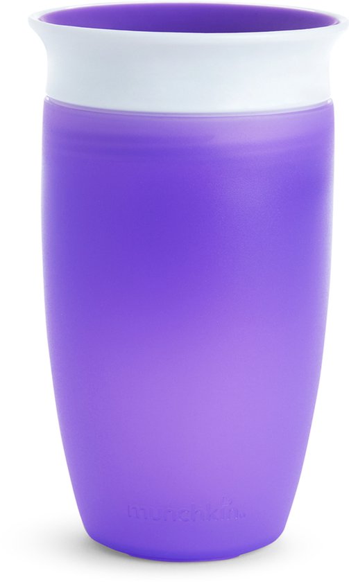 Munchkin 2pk Miracle Anti-Lek 360° Drinkbeker - Sippy Cup - Oefenbeker voor Baby en Kind - 2 Stuks - 296ml - Paars / Groen — afbeelding 2