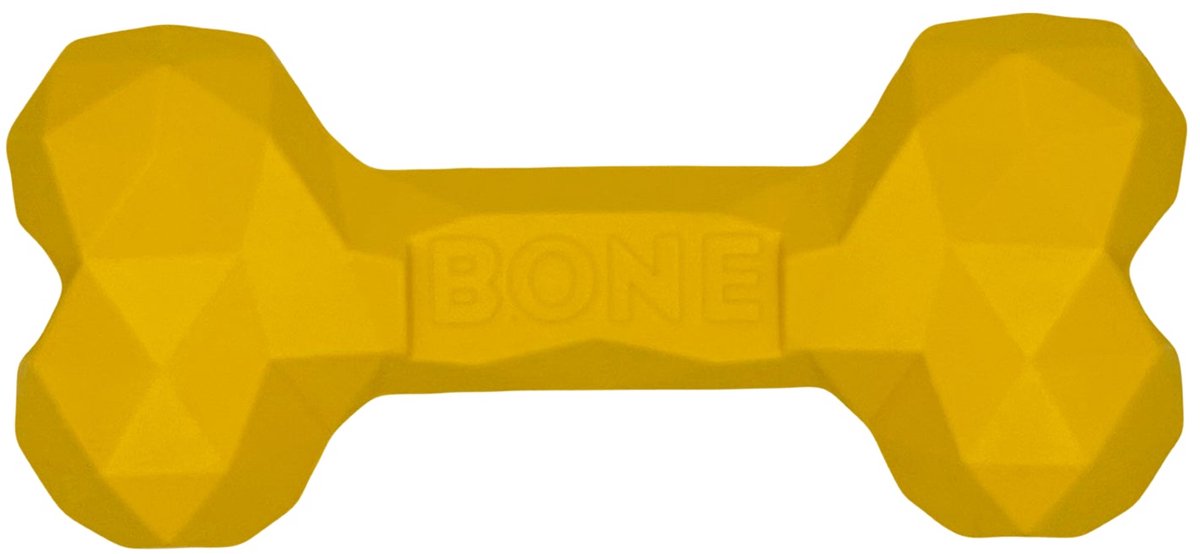 Kluif & Kauw Bot Medium Geel – Kauwbot Hond van Rubber – 3 cm – Hondenspeelgoed voor Dagelijks Kauwplezier