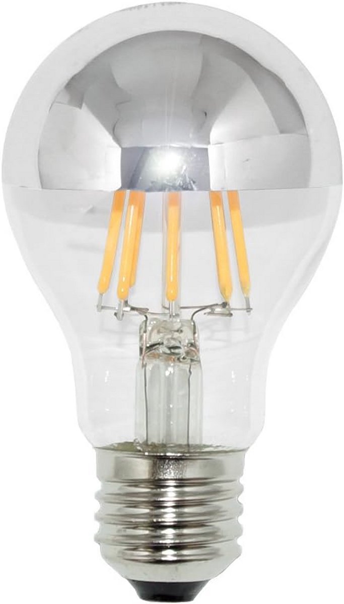 Zilveren LED Filament Spiegelkop Lamp E27 Warm Wit 8W Vervanger voor 60W