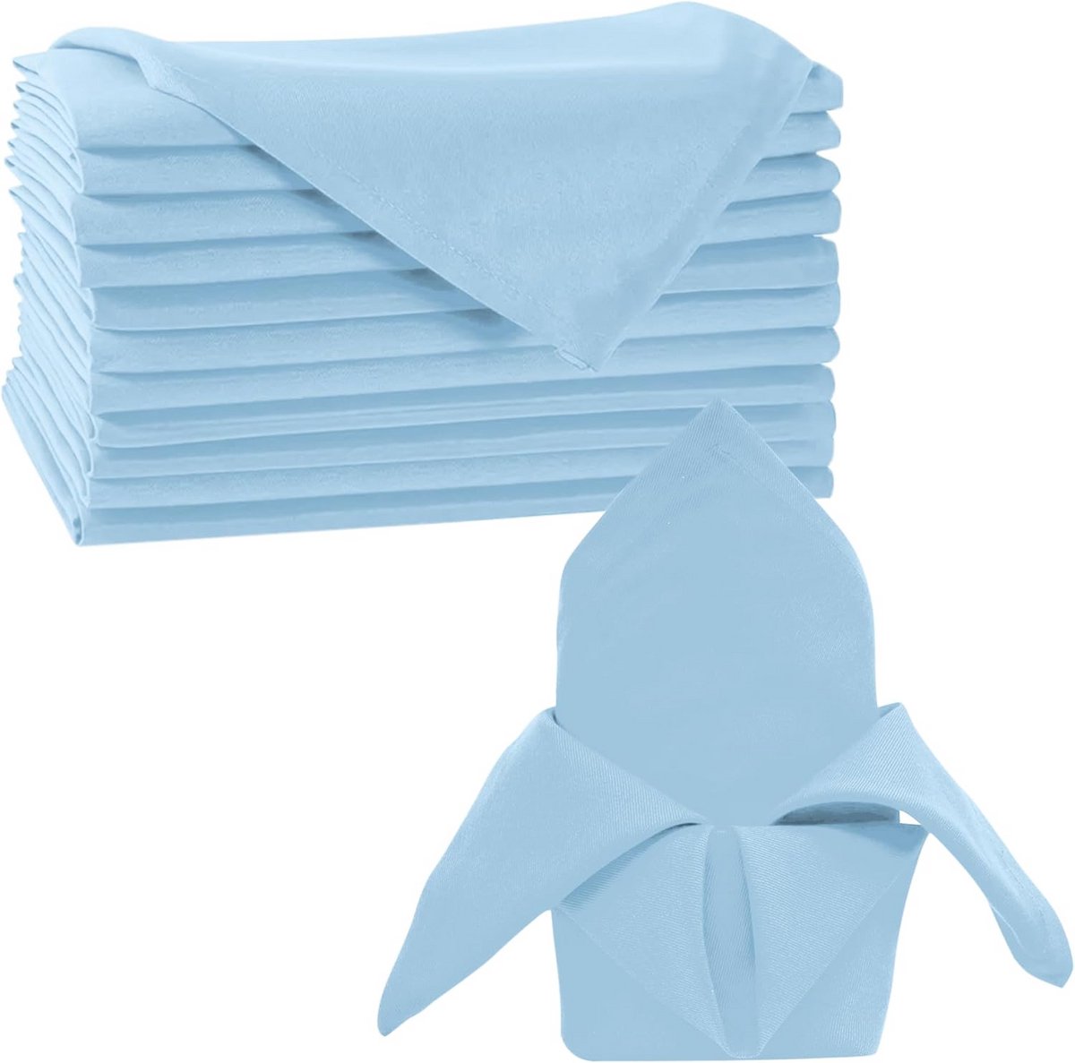 Grote Babyblauwe Stoffen Servetten 50x50 cm Herbruikbaar en Kreukbestendig