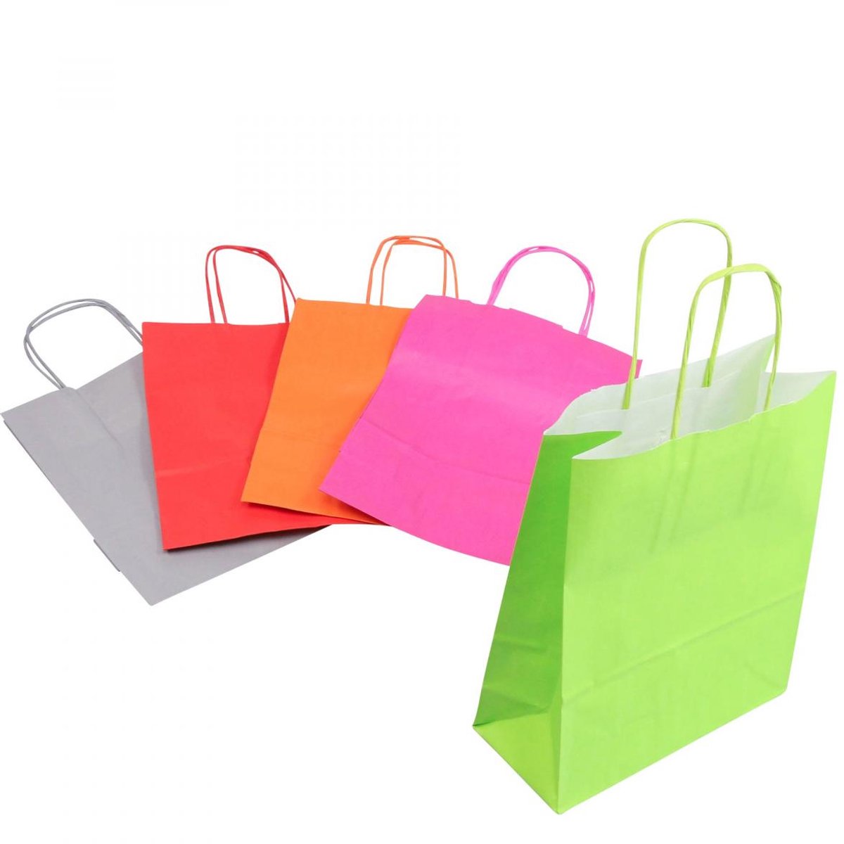 Papieren zak cadeauzakje papier gekleurd 18×22×8cm 30st, 30 Stück