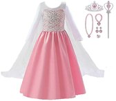 The Better Merk - Robe de princesse fille - Rose - taille 98/104 (110) - vêtements de carnaval - cadeau fille - vêtements d'habillage - robe - habillage fille