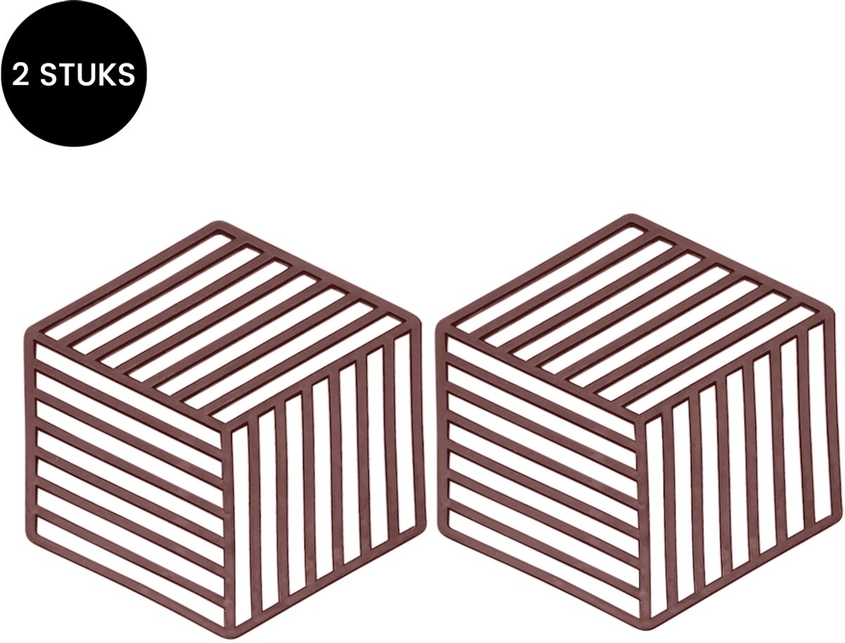 Purepeak Pannenrooster Set 2 Stuks - Pannenonderzetter voor Aanrecht - Rood - Hittebestendig tot 230°C