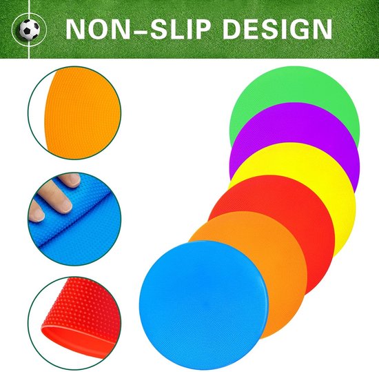 Set van 24 Antislip Vloermarkeringen 23 cm - Oefencones voor Sport, Behendigheid & Gym van Merkloos — afbeelding 3