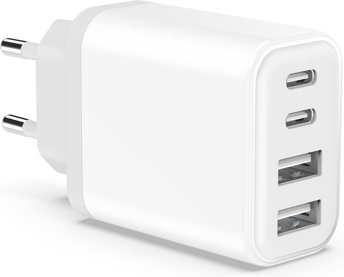 40W Snellader USB C Hub met 2 USB-C en 2 USB-A Poorten