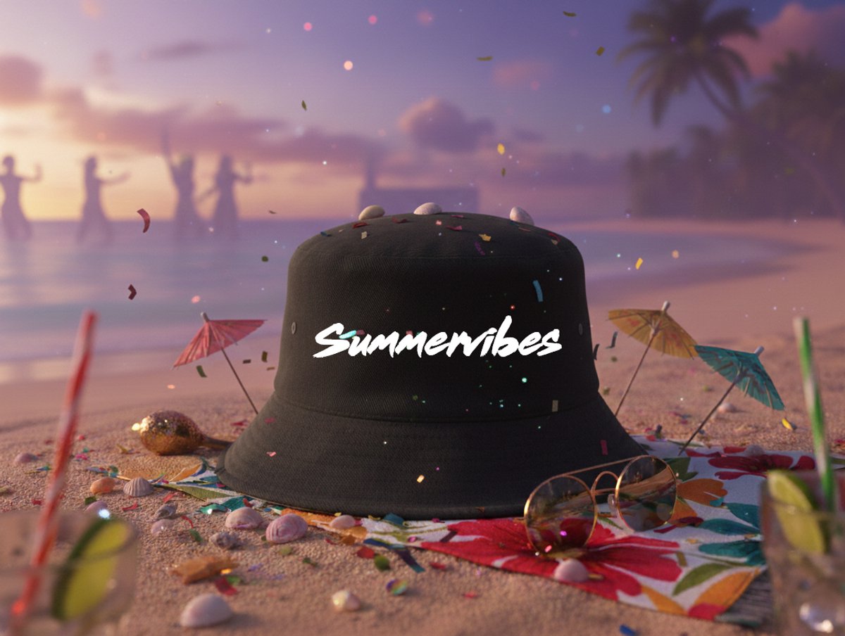 Summervibes Bucket Hat | Black | Maat M
