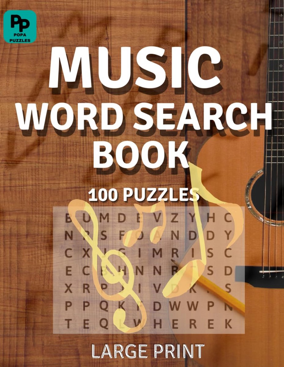 Muziek Woordzoeker Puzzelboek Groot Formaat